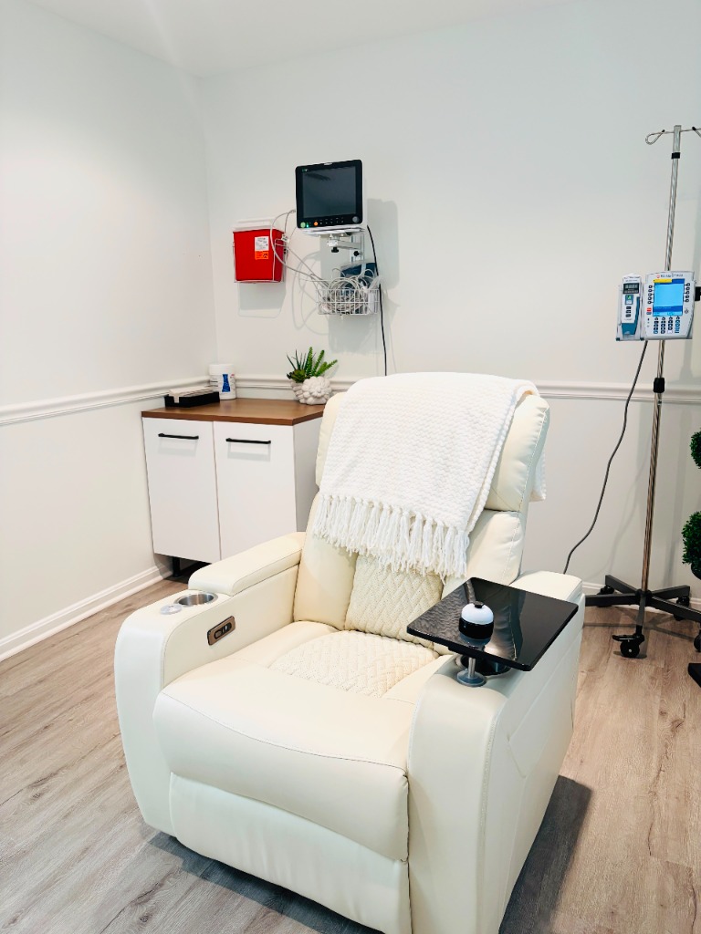 GloVive Wellness & MedSpa treatment room with comfortable reclining chair